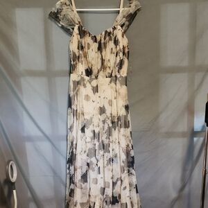 Cream Ruched Off-the-Shoulder Maxi Dress